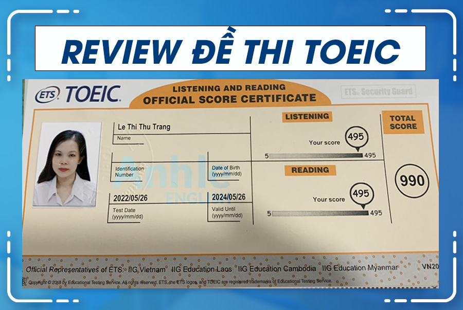 REVIEW ĐỀ THI TOEIC 