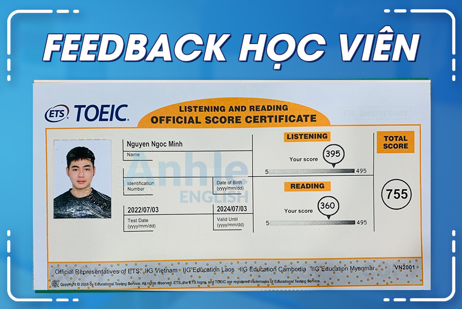 Bạn Nguyễn Ngọc Minh | 755 TOEIC