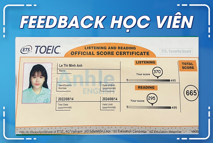 Bạn Lê Thị Minh Anh | 665 TOEIC