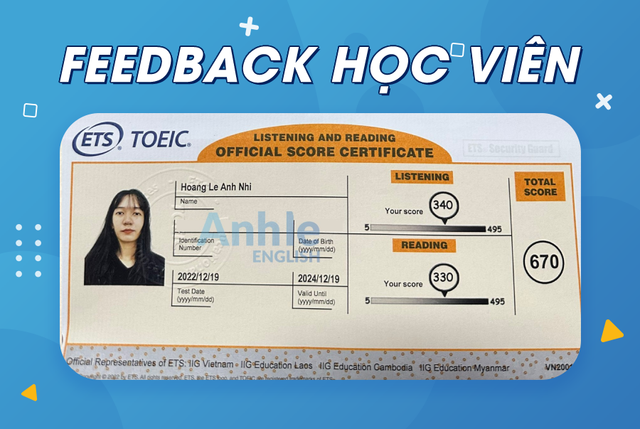 Bạn Anh Nhi  | 670 Toeic