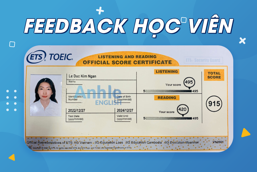 Bạn Kim Ngân | 915 Toeic 