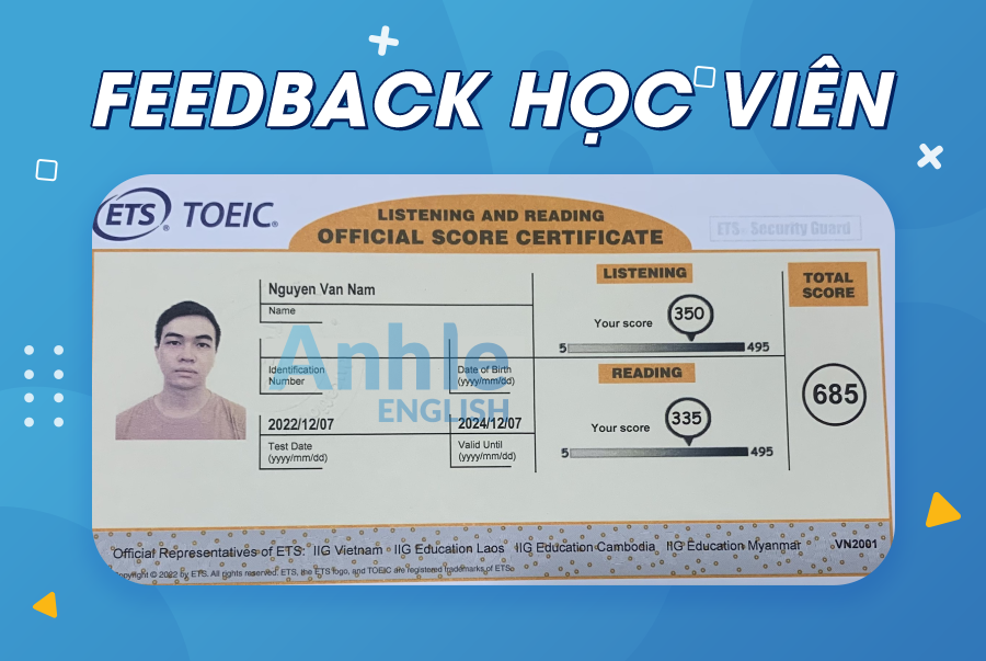 Bạn Văn Nam | 685 Toeic