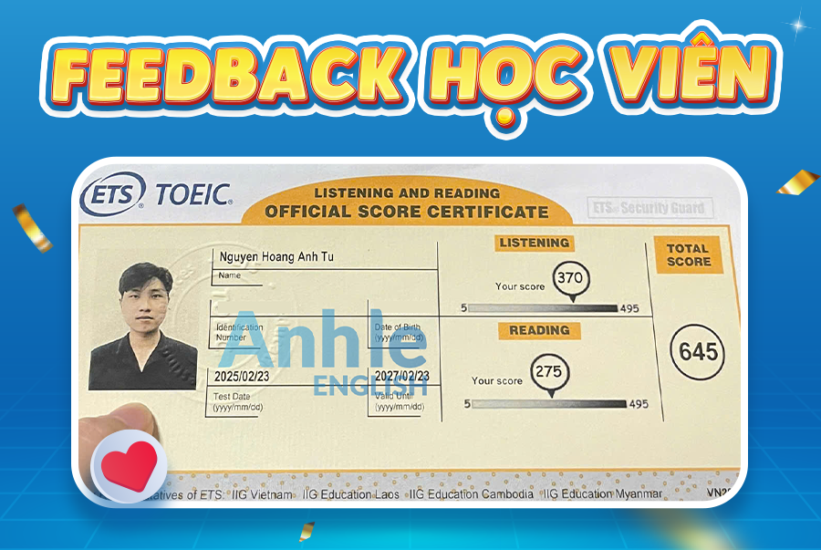 Bạn Anh Tú | 645 Toeic