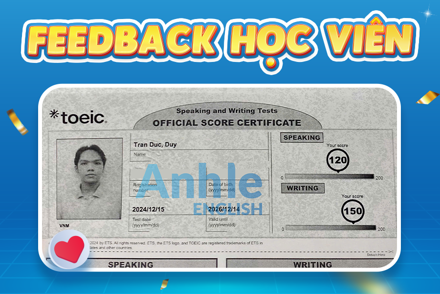 Bạn Đức Duy | 270/400 Toeic