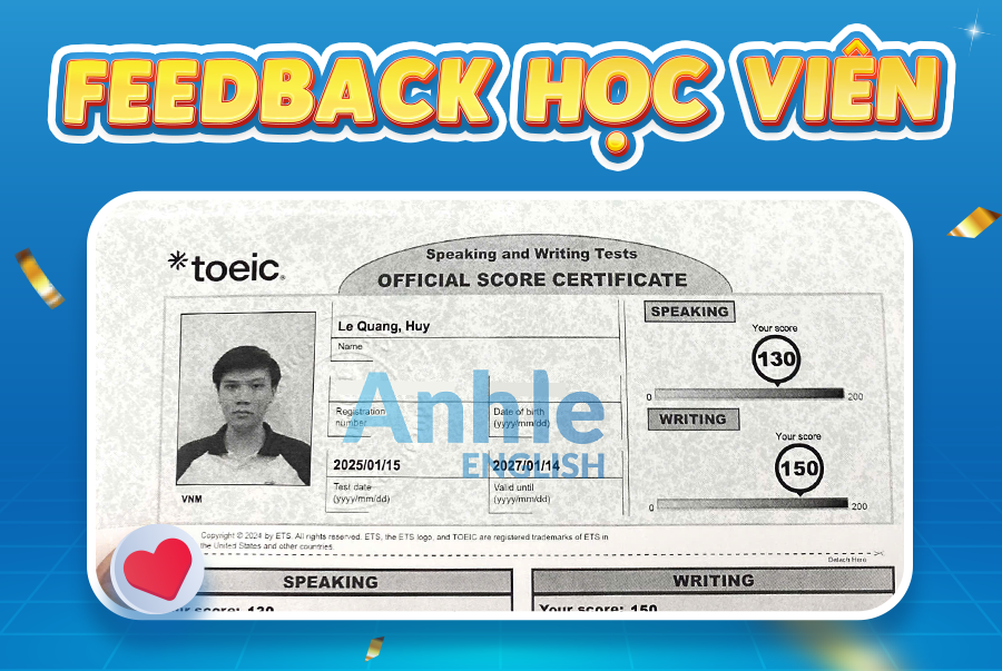 Bạn Quang Huy | 280/400 Toeic