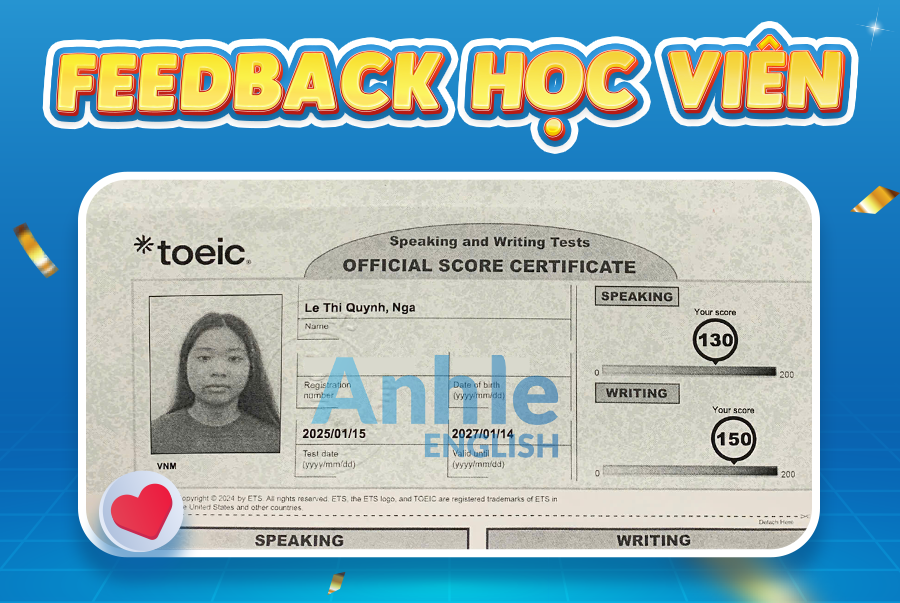 Bạn Quỳnh Nga | 280/400 Toeic