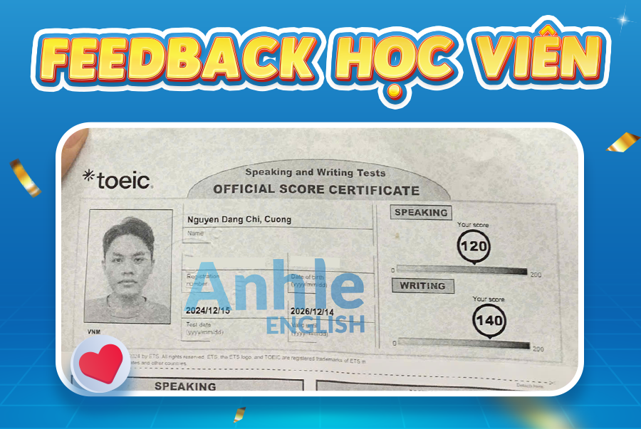 Bạn Chí Cường| 260/400 Toeic