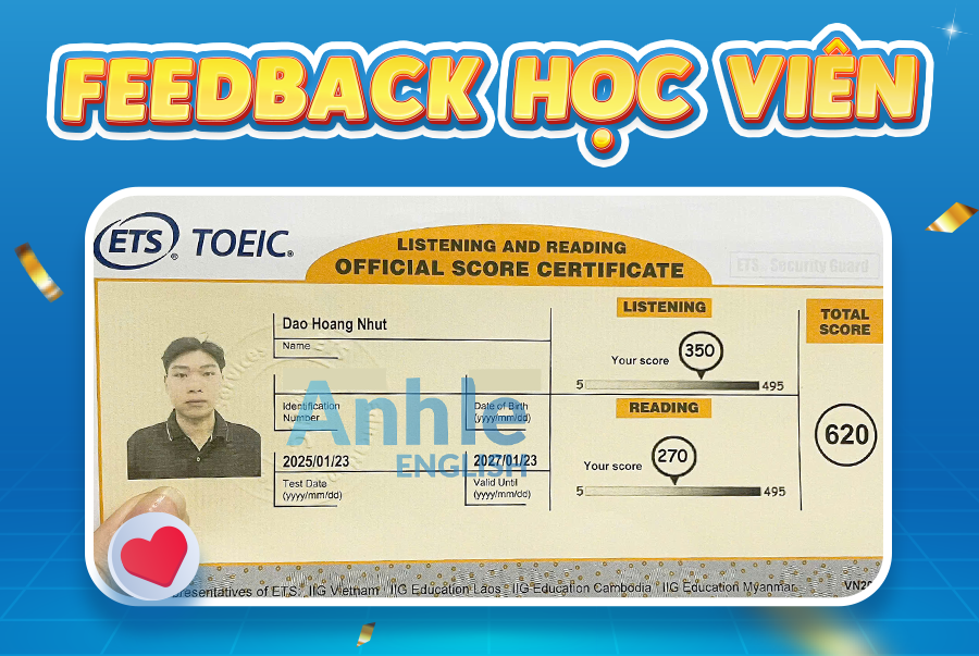 Bạn Hoàng Nhựt | 620 Toeic