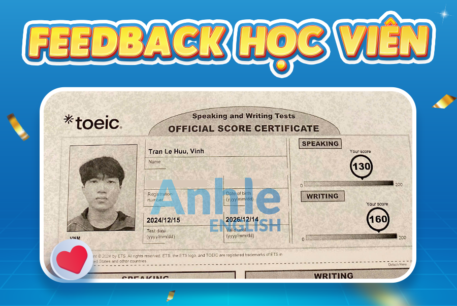 Bạn Hữu Vinh| 290/400 Toeic