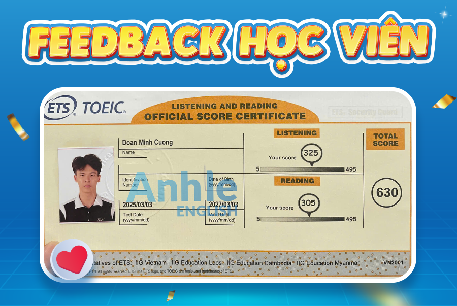 Bạn Minh Cường | 630 Toeic
