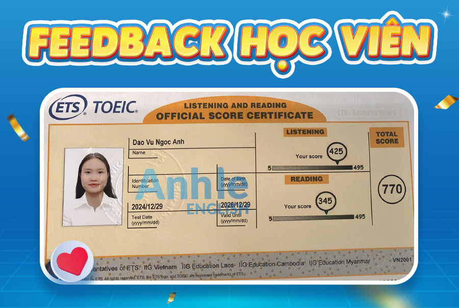 Bạn Ngọc Anh| 770 Toeic