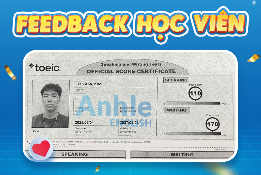 Bạn Anh Khôi | 280/400 Toeic