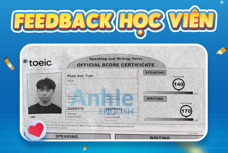 Bạn Anh Tuấn | 310/400 Toeic
