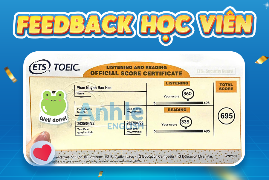 Bạn Bảo Hân | 695 Toeic