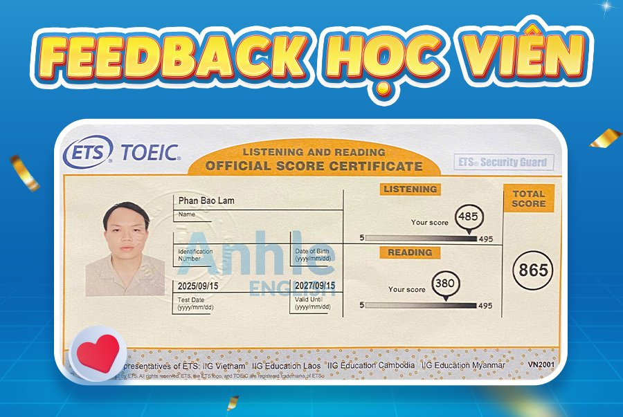 Bạn Bảo Lâm | 865 Toeic