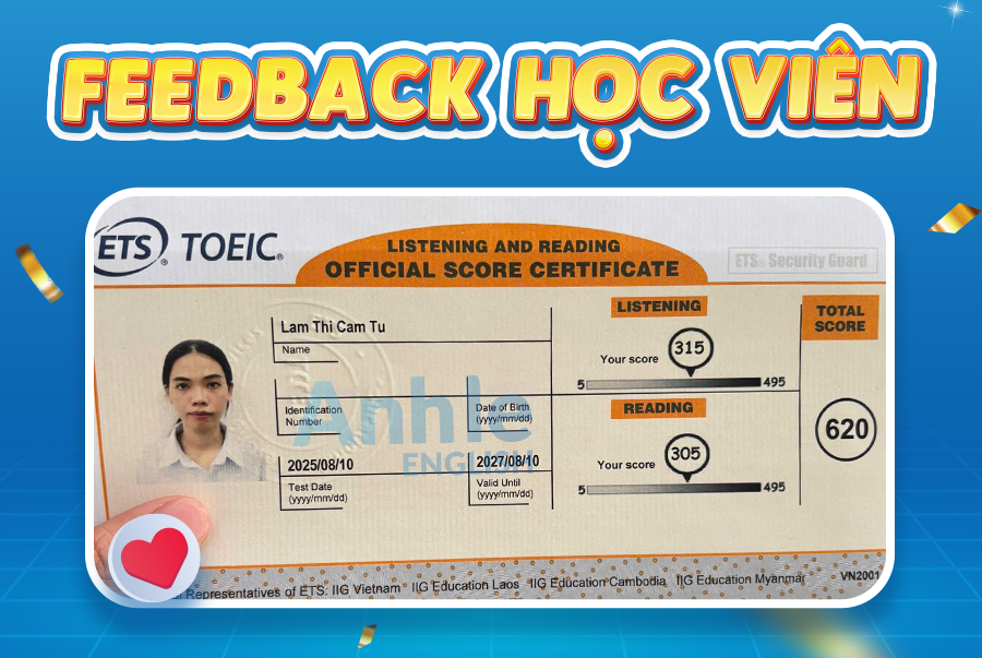 Bạn Cẩm Tú | 620 Toeic