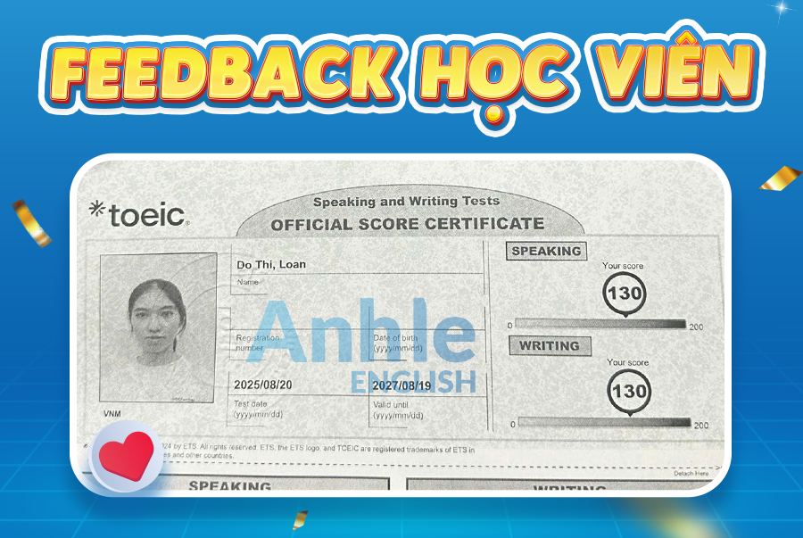 Bạn Đỗ Loan | 260/400 Toeic