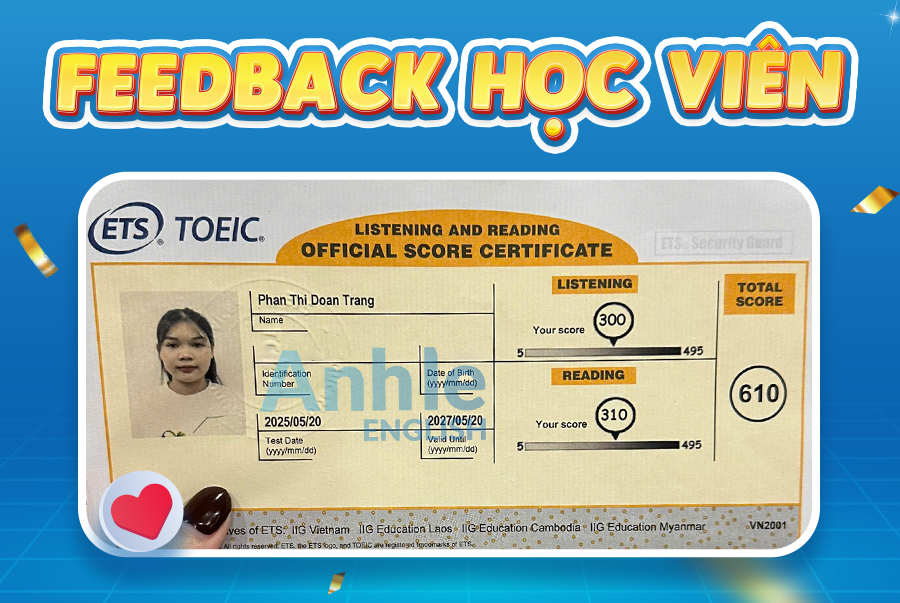 Bạn Đoan Trang | 610 Toeic
