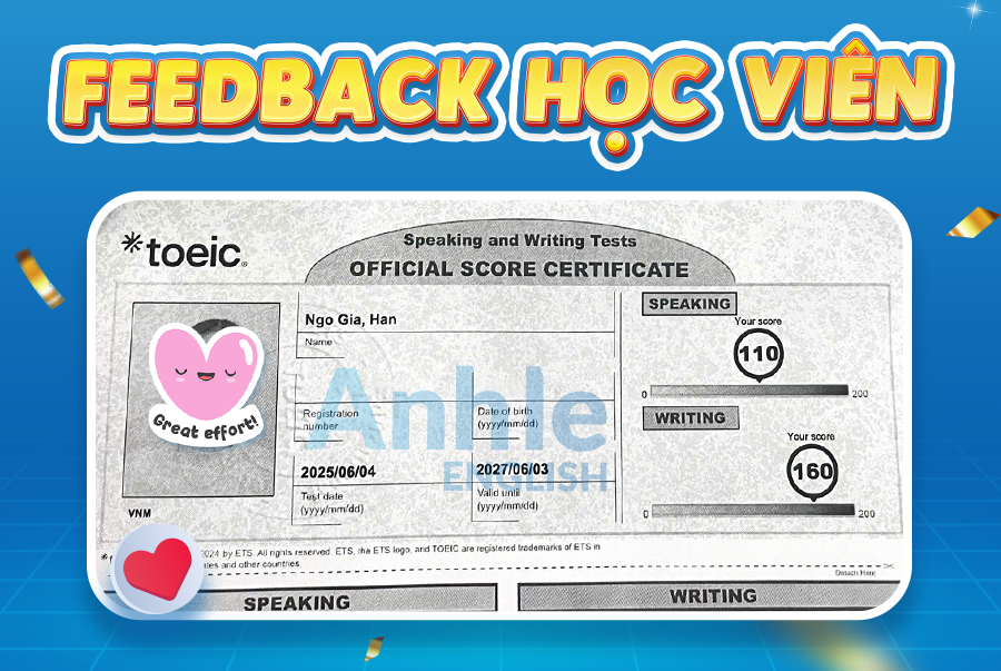 Bạn Gia Hân| 270/400 Toeic