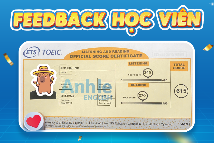 Bạn Hữu Thức | 615 Toeic