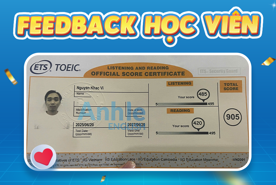 Bạn Khắc Vĩ | 905 Toeic