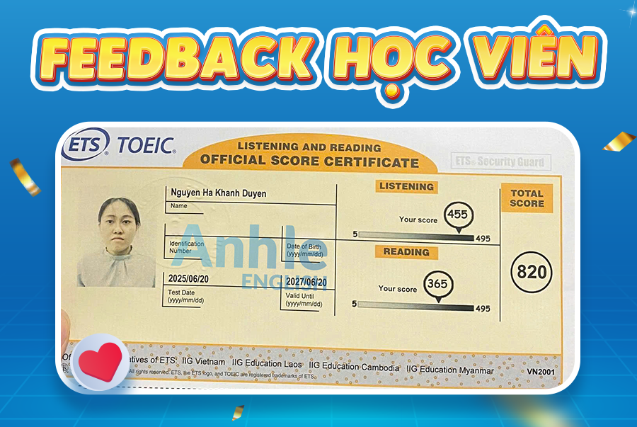 Bạn Khánh Duyên | 820 Toeic