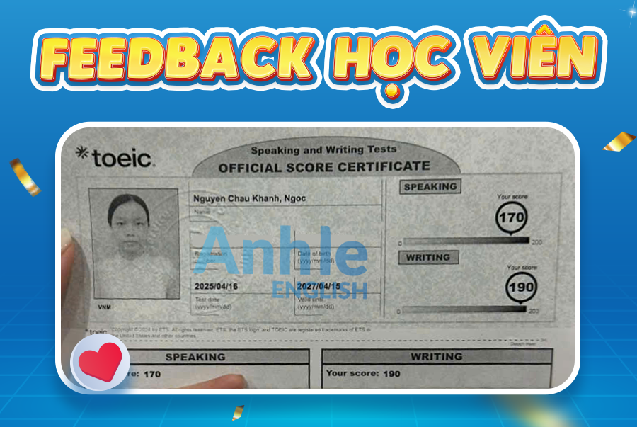 Bạn Khánh Ngọc| 360/400 Toeic