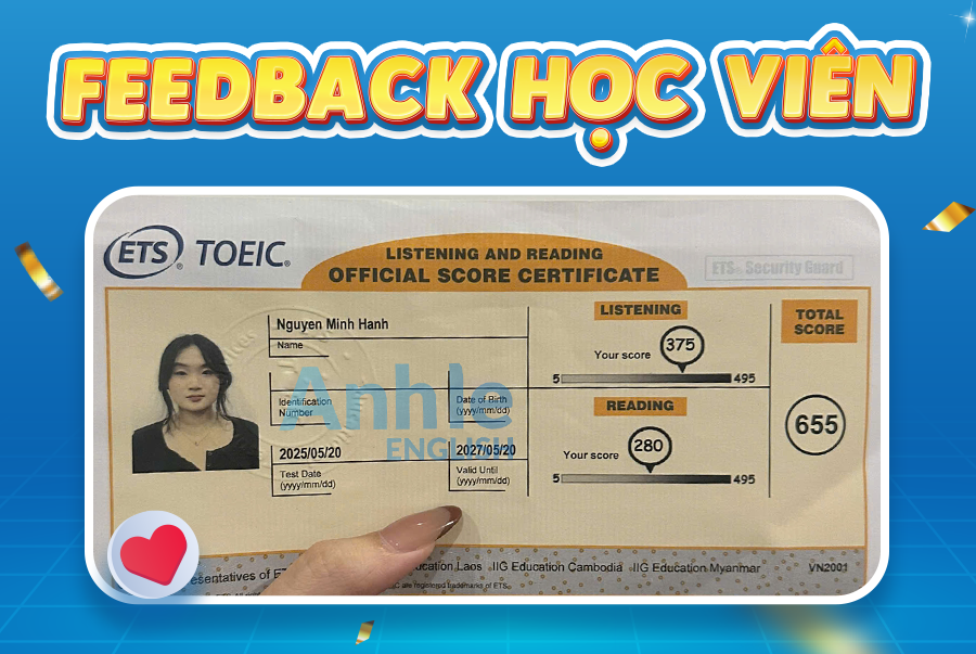 Bạn Minh Hạnh | 655 Toeic