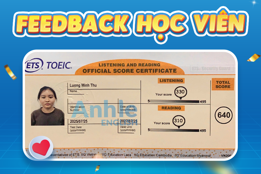 Bạn Minh Thư | 640 Toeic