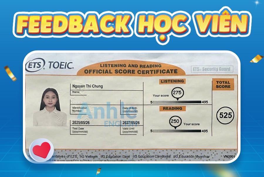 Bạn Nguyễn Chung | 525 Toeic