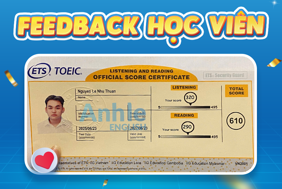 Bạn Như Thuận | 610 Toeic