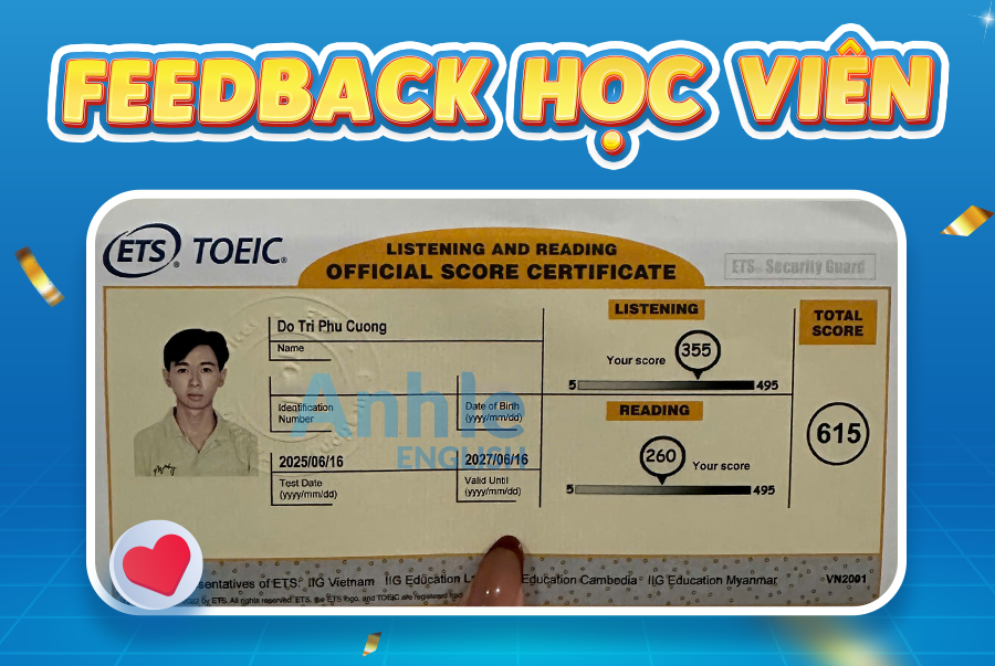 Bạn Phú Cường | 615 Toeic