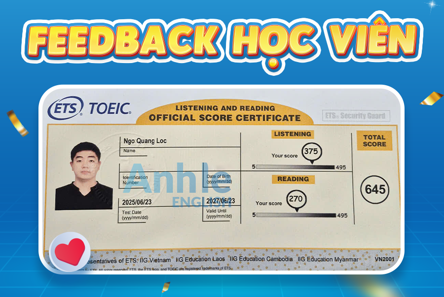 Bạn Quang Lộc | 645 Toeic