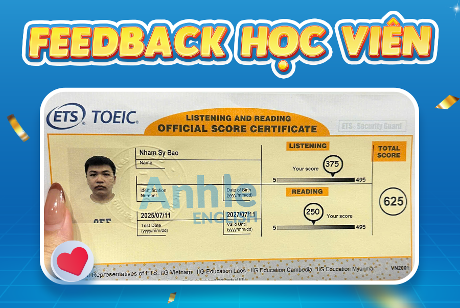Bạn Sỹ Bảo | 625 Toeic