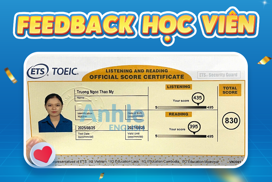 Bạn Thảo My | 830 Toeic