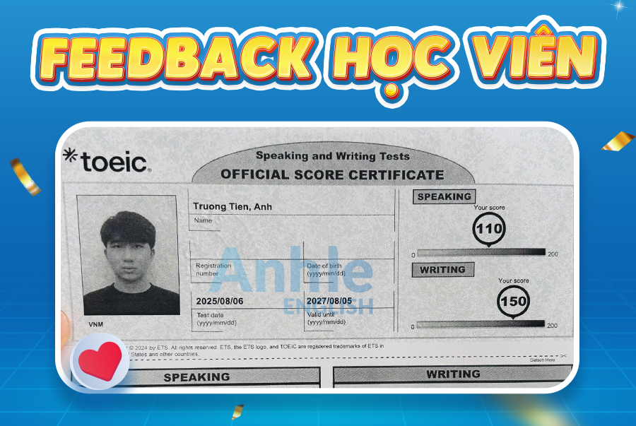 Bạn Tiến Anh | 280/400 Toeic