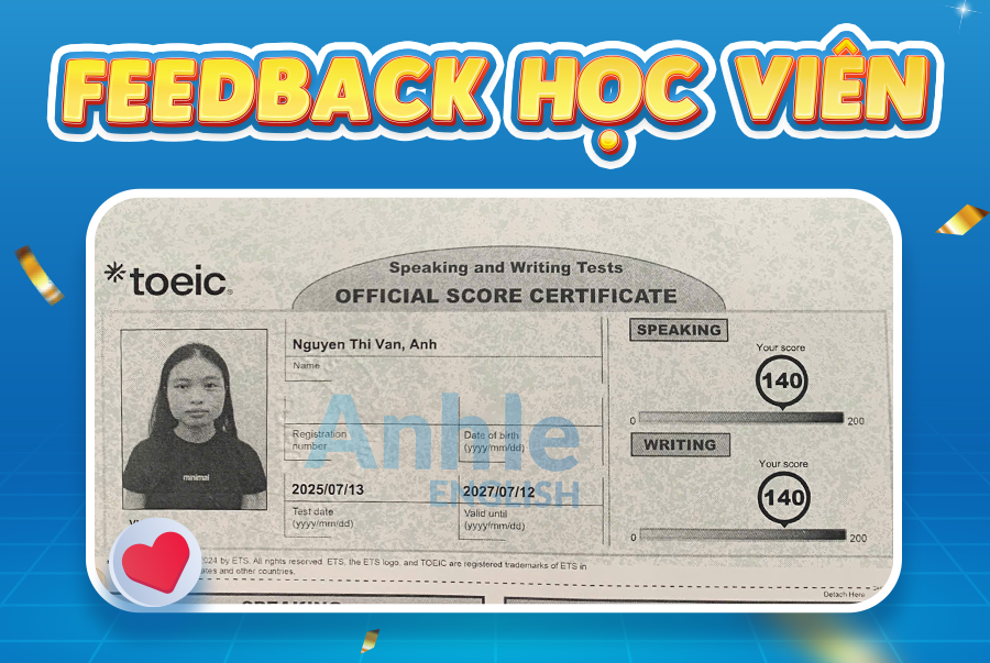Bạn Vân Anh | 280/400 Toeic