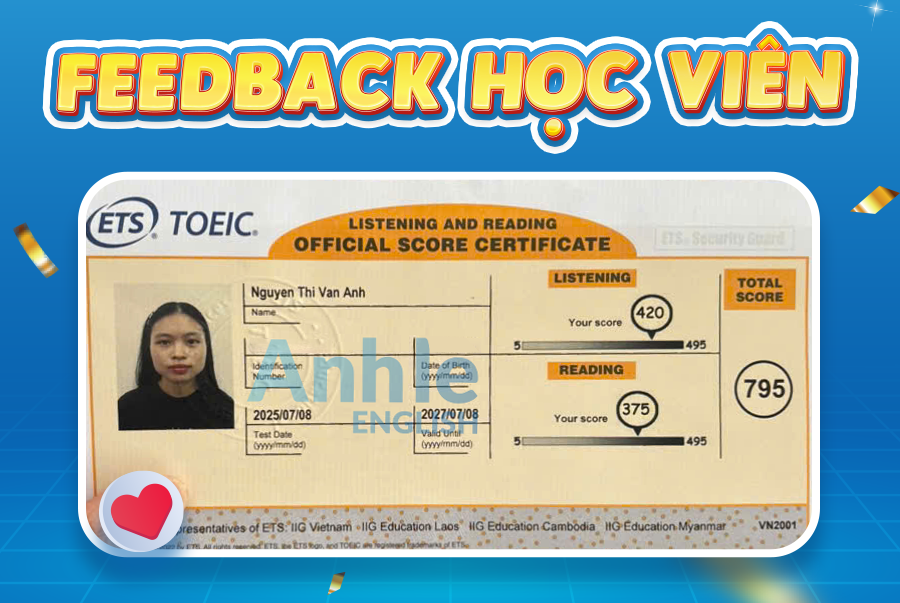 Bạn Vân Anh | 795 Toeic