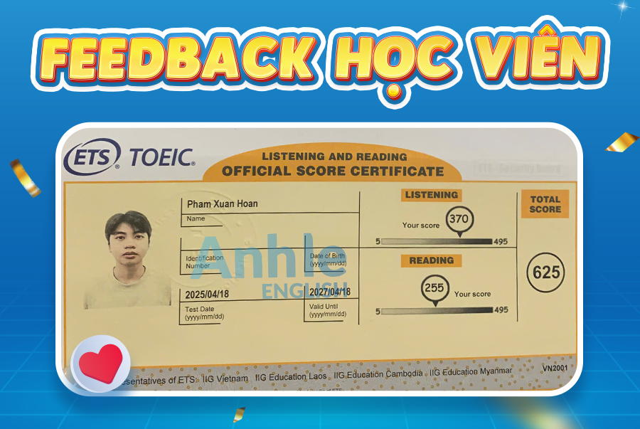 Bạn Xuân Hoan | 625 Toeic