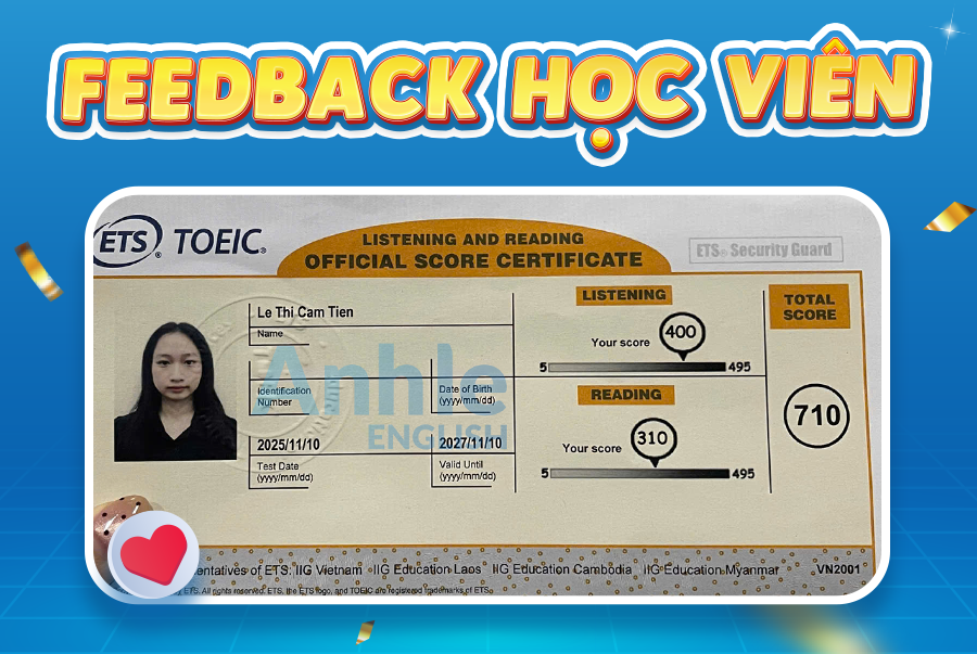 Bạn Cẩm Tiên | 710 Toeic