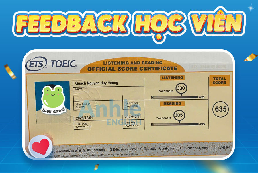 Bạn Huy Hoàng | 635 Toeic