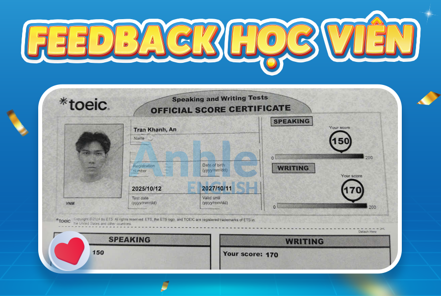 Bạn Khánh An | 260/400 Toeic