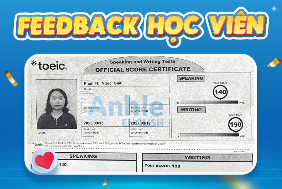 Bạn Ngọc Giàu | 260/400 Toeic