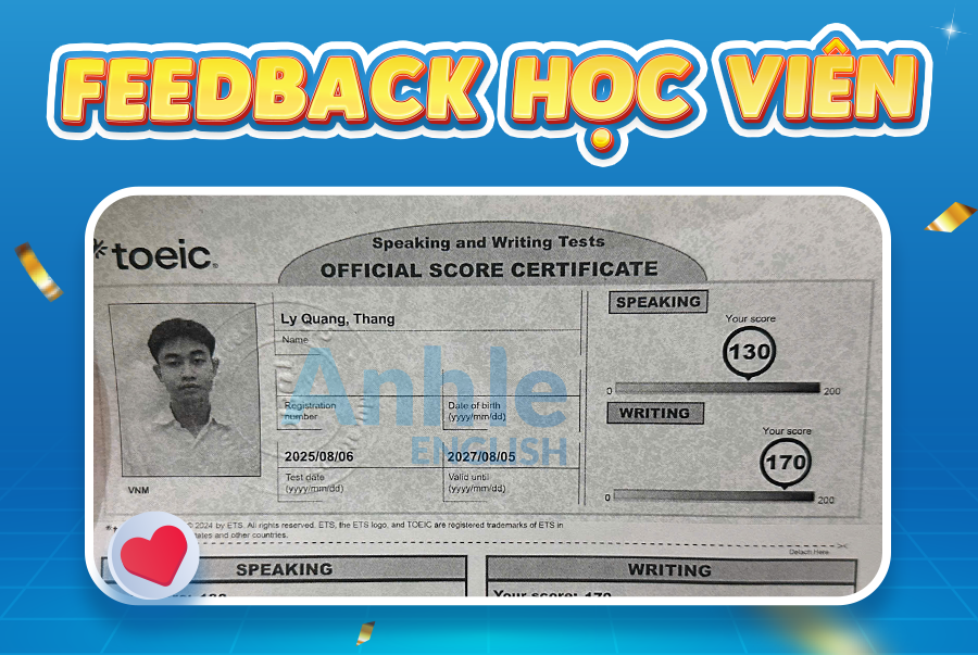 Bạn Quang Thắng| 300/400 Toeic