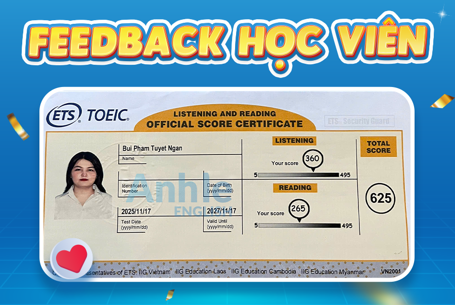 Bạn Tuyết Ngân | 625 Toeic