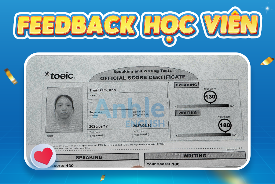 Bạn Trâm Anh| 310/400 Toeic