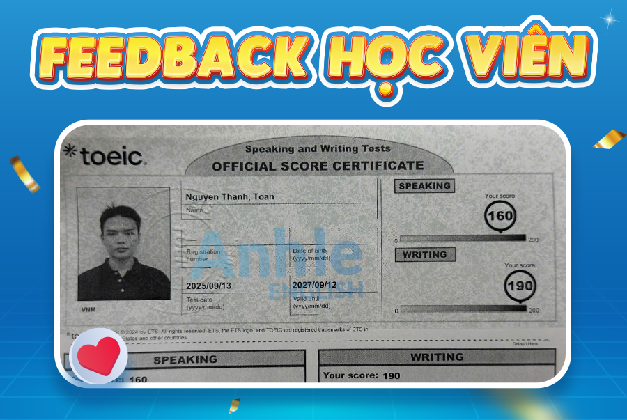 Bạn Thanh Toàn| 350/400 Toeic