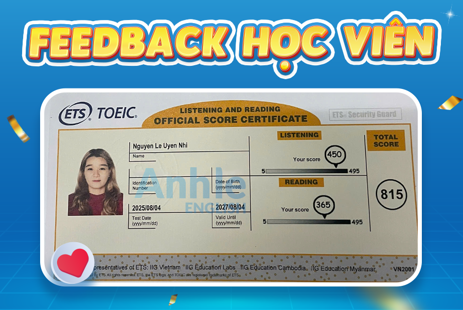 Bạn Uyên Nhi | 800 Toeic