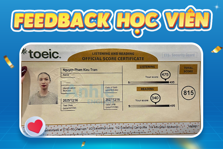 Bạn Kiều Trâm | 815 Toeic