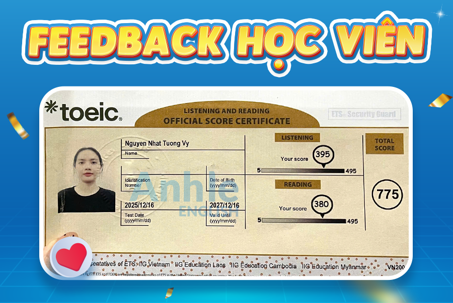 Bạn Tường Vy | 775 Toeic